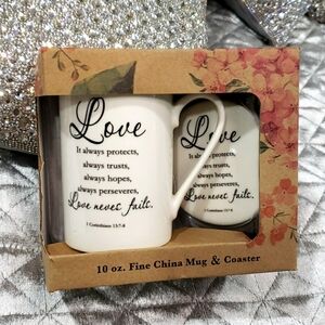 10oz fine China mug and coaster NWOT